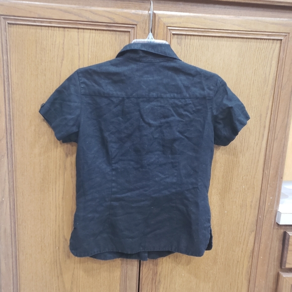 Lucy Pereda 100% linen button up 4 front pockets 2 with buttons - Picture 7 of 8